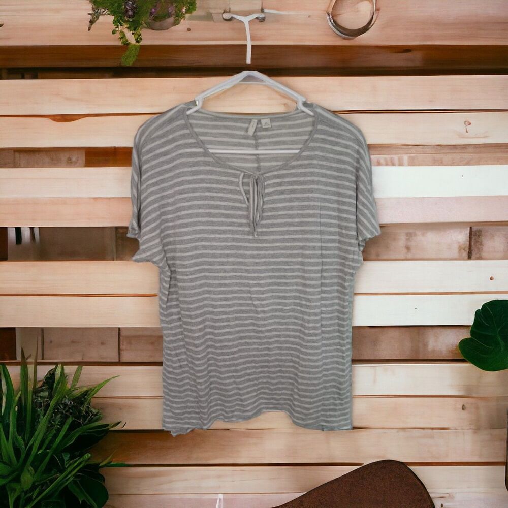 Women's Medium Striped Grey Blouse Comfortable